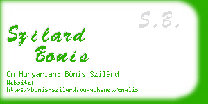 szilard bonis business card